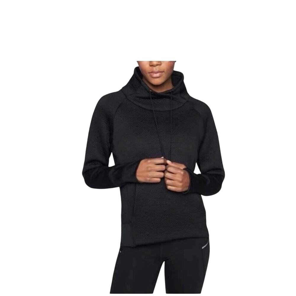 Athleta Sweatshirt Women Medium Black Elevation Quilted